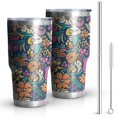 thumbnail image 1 of 30oz Pioneer Flower Tumblers Stainless Steel Tumbler with Lid and Straw,Vacuum Insulated Double Wall Travel Tumbler Cups Mug with Cleaning Brush for Coffee,Tea, 1 of 5