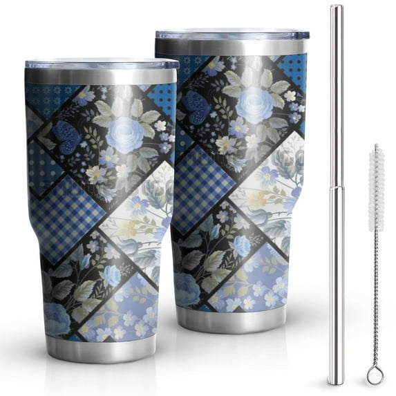 30oz Pioneer Flower Tumblers Stainless Steel Tumbler with Lid and Straw,Vacuum Insulated Double Wall Travel Tumbler Cups Mug with Cleaning Brush for Coffee,Tea