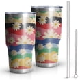 thumbnail image 1 of 30oz Pioneer Flower Tumblers Stainless Steel Tumbler with Lid and Straw,Vacuum Insulated Double Wall Travel Tumbler Cups Mug with Cleaning Brush for Coffee,Tea, 1 of 7