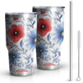 thumbnail image 1 of 30oz Pioneer Flower Tumblers Stainless Steel Tumbler with Lid and Straw,Vacuum Insulated Double Wall Travel Tumbler Cups Mug with Cleaning Brush for Coffee,Tea, 1 of 7