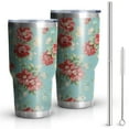 thumbnail image 1 of 30oz Pioneer Flower Tumblers Stainless Steel Tumbler with Lid and Straw,Vacuum Insulated Double Wall Travel Tumbler Cups Mug with Cleaning Brush for Coffee,Tea, 1 of 7