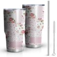 thumbnail image 1 of 30oz Pioneer Flower Tumblers Stainless Steel Tumbler with Lid and Straw,Vacuum Insulated Double Wall Travel Tumbler Cups Mug with Cleaning Brush for Coffee,Tea, 1 of 7