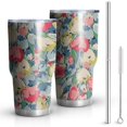 thumbnail image 1 of 30oz Pioneer Flower Tumblers Stainless Steel Tumbler with Lid and Straw,Vacuum Insulated Double Wall Travel Tumbler Cups Mug with Cleaning Brush for Coffee,Tea, 1 of 7