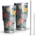 thumbnail image 1 of 30oz Pioneer Flower Tumblers Stainless Steel Tumbler with Lid and Straw,Vacuum Insulated Double Wall Travel Tumbler Cups Mug with Cleaning Brush for Coffee,Tea, 1 of 7