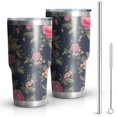 thumbnail image 1 of 30oz Pioneer Flower Tumblers Stainless Steel Tumbler with Lid and Straw,Vacuum Insulated Double Wall Travel Tumbler Cups Mug with Cleaning Brush for Coffee,Tea, 1 of 7