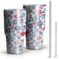 thumbnail image 1 of 30oz Pioneer Flower Tumblers Stainless Steel Tumbler with Lid and Straw,Vacuum Insulated Double Wall Travel Tumbler Cups Mug with Cleaning Brush for Coffee,Tea, 1 of 7