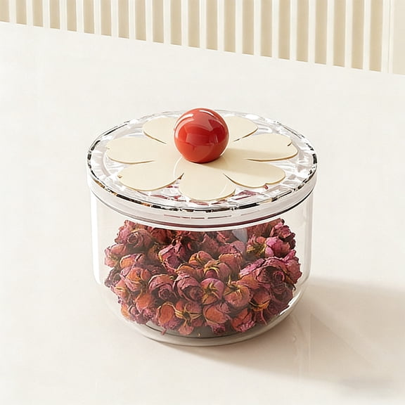 30oz Plastic Candy Dish with Airtight Lid for Office Desk, Clear Food Storage jar for Cookies, Snacks, Coffee, Nuts, Pantry Organization