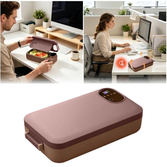 30oz Portable USB Rechargeable Food Warmer Lunch Box, Multi Temp Adjustable Stainless Steel Inner Tray Lunch Heater