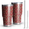 thumbnail image 1 of 30oz Red Christmas Tree Pattern Tumblers Stainless Steel Tumbler with Lid and Straw,Vacuum Insulated Double Wall Travel Tumbler Cups Mug with Cleaning Brush for Coffee,Tea, 1 of 7