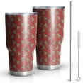 thumbnail image 1 of 30oz Red Christmas Tree Pattern Tumblers Stainless Steel Tumbler with Lid and Straw,Vacuum Insulated Double Wall Travel Tumbler Cups Mug with Cleaning Brush for Coffee,Tea, 1 of 7