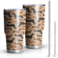 thumbnail image 1 of 30oz Retro Style Dachshunds Tumblers Stainless Steel Tumbler with Lid and Straw,Vacuum Insulated Double Wall Travel Tumbler Cups Mug with Cleaning Brush for Coffee,Tea, 1 of 7