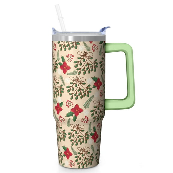 30oz Santa Tumbler with Lid and Straw Christmas Stainless Steel Insulated Cup Holiday Gifts