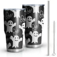 thumbnail image 1 of 30oz Smiling Ghosts Halloween Pattern Tumblers Stainless Steel Tumbler with Lid and Straw,Vacuum Insulated Double Wall Travel Tumbler Cups Mug with Cleaning Brush for Coffee,Tea, 1 of 7