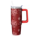 thumbnail image 1 of 30oz Snowflakes Christmas Tumbler with Lid Straw Stainless Steel Insulated Cup Gifts for Holiday Travel, 1 of 5