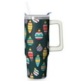 thumbnail image 1 of 30oz Snowflakes Tumbler with Lid and Straw Christmas Stainless Steel Cup Holiday Coffee Water Bottle Gifts, 1 of 5