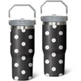 thumbnail image 1 of 30oz Stainless Steel Flip Straw Tumbler Spill Proof Travel Cup Double Wall Vacuum Insulated Coffee Mug with Top Handle, Grey-3, 1 of 6