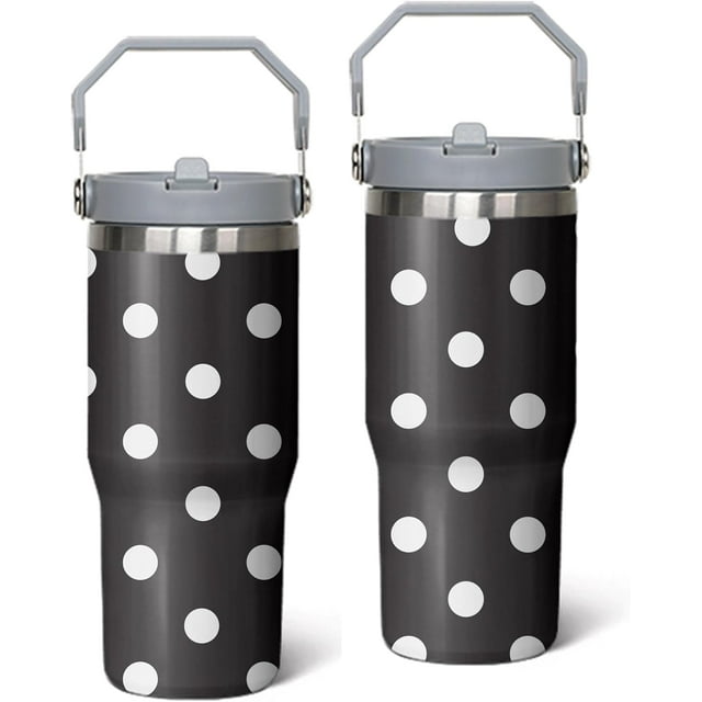 30oz Stainless Steel Flip Straw Tumbler Spill Proof Travel Cup Double Wall Vacuum Insulated Coffee Mug with Top Handle, Grey-3
