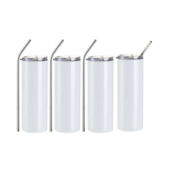 Craft Express Sublimation Printing Stainless Steel Tumblers - 30 oz, White, Set of 4