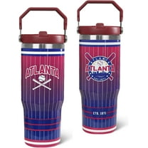 30oz Stainless Steel Tumbler with Handle Classic City Design Leak Proof Insulated Cups Sports Coffee Travel Mug Collect Gifts for Fans (Red)