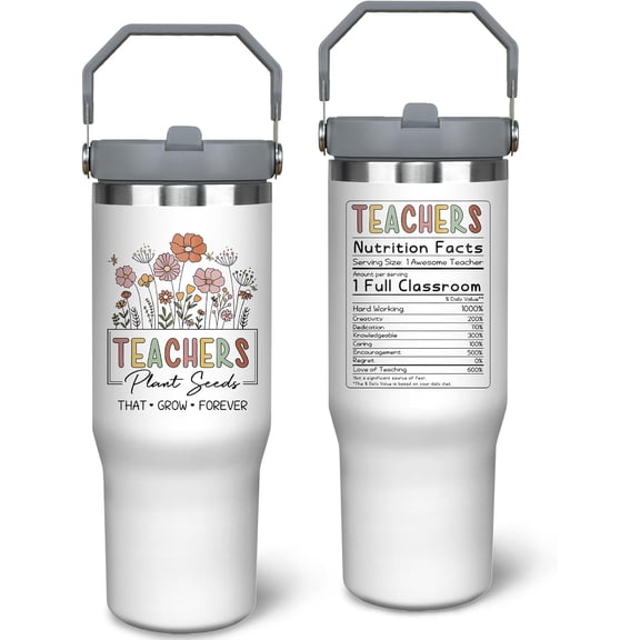 30oz Teacher Tift Tumbler - Stainless Steel Travel Coffee Mug, Great Appreciation or Back to School Gift for Women & Men Teachers