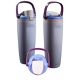 thumbnail image 1 of 30oz Thermal Insulated Stainless Steel Water Bottle with Straw and Handle, BPA-Free, Leak-Proof, Hot & Cold Travel Tumbler- Light Purple, 1 of 4