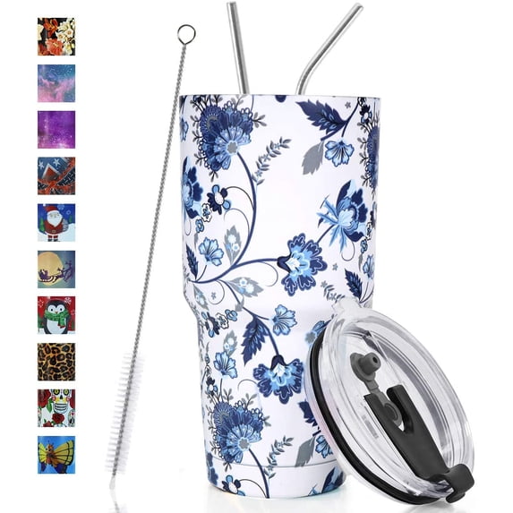 30oz Tumbler Double Wall Stainless Steel Vacuum Insulated Travel Mug ...