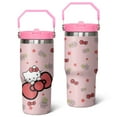 thumbnail image 1 of 30oz Tumbler with Handle - Cute Kity Design for Adults and Girls - Reusable, Leakproof Flip and Straw - Stainless Steel Insulated Travel Cup - Adorable Kity Themed Coffee Mug - Fits Car Holder, 1 of 1