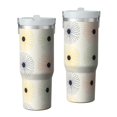 thumbnail image 1 of 30oz Tumbler with Handle, Insulated Stainless Steel Cup with Flip Straw Lid, Leak-Proof & Cup Holder Friendly for Travel and Sports, Daisy Floral Print, 1 of 6