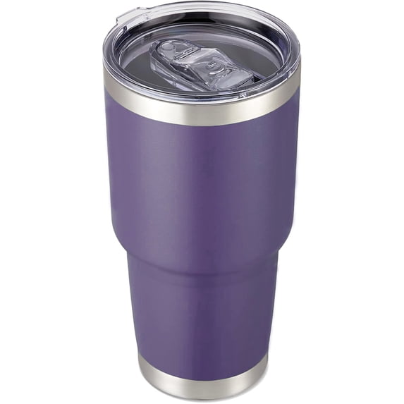 30oz Tumbler Stainless Steel Vacuum Insulated Water Coffee Tumbler Cup Double Wall Powder Coated Spill-Proof Travel Mug Thermal Cup for Home Outdoor Purple