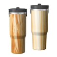 thumbnail image 1 of 30oz Tumbler with Handle, Insulated Stainless Steel Cup with Flip Straw Lid, Leak-Proof & Cup Holder Friendly for Travel and Sports ,Wood Print, 1 of 6