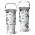 thumbnail image 1 of 30oz Turtle Stainless Steel Tumbler with Top Handle,Cute Ocean Life Travel Coffee Mug Flip Straw Cup,Gifts for Women Girls Men Adults（grey）, 1 of 1