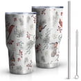 thumbnail image 1 of 30oz White Christmas Bird and Pine Pattern Tumblers Stainless Steel Tumbler with Lid and Straw,Vacuum Insulated Double Wall Travel Tumbler Cups Mug with Cleaning Brush for Coffee,Tea, 1 of 7