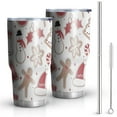 thumbnail image 1 of 30oz White Christmas Cookie Pattern Tumblers Stainless Steel Tumbler with Lid and Straw,Vacuum Insulated Double Wall Travel Tumbler Cups Mug with Cleaning Brush for Coffee,Tea, 1 of 7
