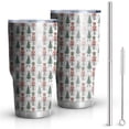 thumbnail image 1 of 30oz White Christmas Nutcracker Pattern Tumblers Stainless Steel Tumbler with Lid and Straw,Vacuum Insulated Double Wall Travel Tumbler Cups Mug with Cleaning Brush for Coffee,Tea, 1 of 7