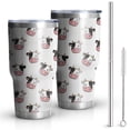 thumbnail image 1 of 30oz White Cow Head Pattern Tumblers Stainless Steel Tumbler with Lid and Straw,Vacuum Insulated Double Wall Travel Tumbler Cups Mug with Cleaning Brush for Coffee,Tea, 1 of 7