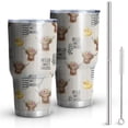 thumbnail image 1 of 30oz White Highland Cow Flower Bathtub Pattern Tumblers Stainless Steel Tumbler with Lid and Straw,Vacuum Insulated Double Wall Travel Tumbler Cups Mug with Cleaning Brush for Coffee,Tea, 1 of 1