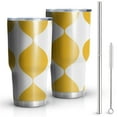 thumbnail image 1 of 30oz Yellow Modern Art Geometric Tumblers Stainless Steel Tumbler with Lid and Straw,Vacuum Insulated Double Wall Travel Tumbler Cups Mug with Cleaning Brush for Coffee,Tea, 1 of 7