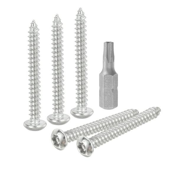 30pack M4 x 35mm Button Head Torx Security Sheet Metal Screws with T20 Bit