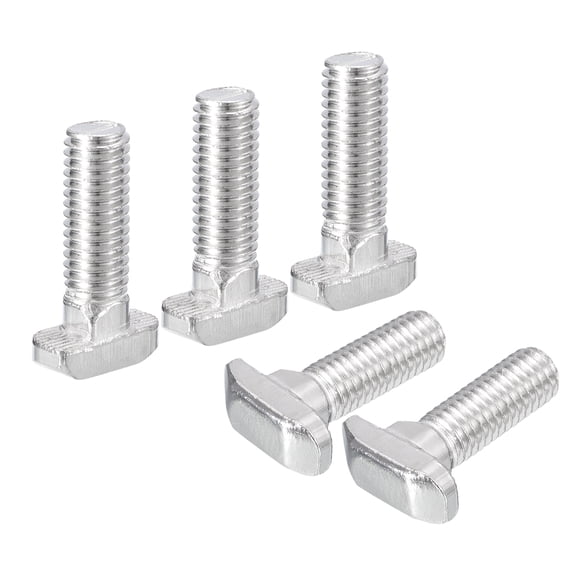Uxcell 30Pack T-Slot Bolts, M8 x 25mm Carbon Steel Hammer Head Bolt T Screw Drop-in Stud for 4040 Series, Silver