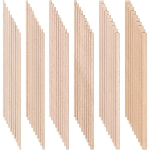 30pc 30Pcs Round Wood Sticks Unfinished Wooden Strips Round Dowels Strips Wooden Round Dowel Rod Natural Wood Round Sticks Model Accessories for Wood Craft Supplies 200x7x3mm