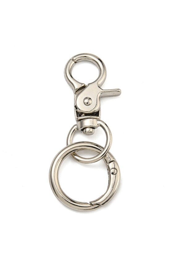 30pc Alloy Split Key Rings Keychain Clasp Findings Platinum 64.5mm