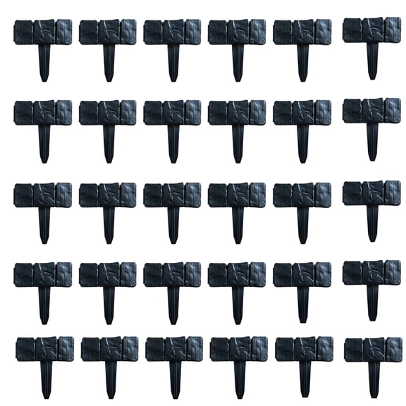 30pc Black PVC Garden Fence Panels Privacy Fence for Yard Patio Pet Containment Outdoor Decor Durable Weatherproof Easy Install No Tools Required