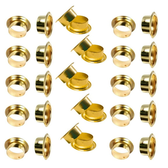 30pc Brass Candle Cup Inserts - for Regular Taper Candle Sticks - Factory Direct Craft