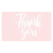 30pc Pink Floral Thank You Cards - "Thank You" Script Design, Pink Background with Floral Accents - for Business, Wedding, Party, Daily Gratitude Notes
