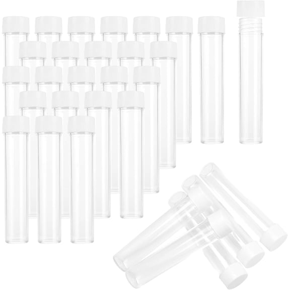 30pc Plastic Bead Containers Bottle Clear 130x25mm