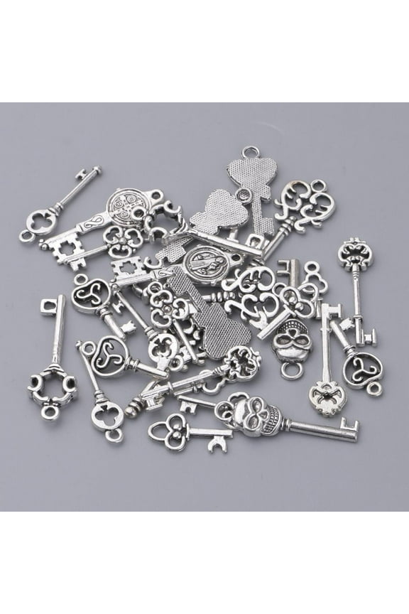 30pc Skeleton Keys Charm DIY Necklace Pendants Jewelry Making Supply For Wedding Decor Birthday Year Party
