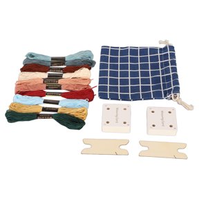 30pc Solid Wood Tablet Cards with 2 Shuttles & 10 Embroidery Threads for DIY Weaving Crafts 30pcs Embroidery Thread DIY Crafts Scarf