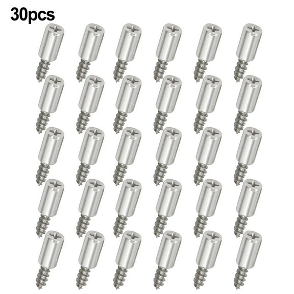 30pc Tapping Screw Shelf Support Pegs Metal Self-tapping Screws Cabinet Bracket Laminate Support Glass Studs Pegs