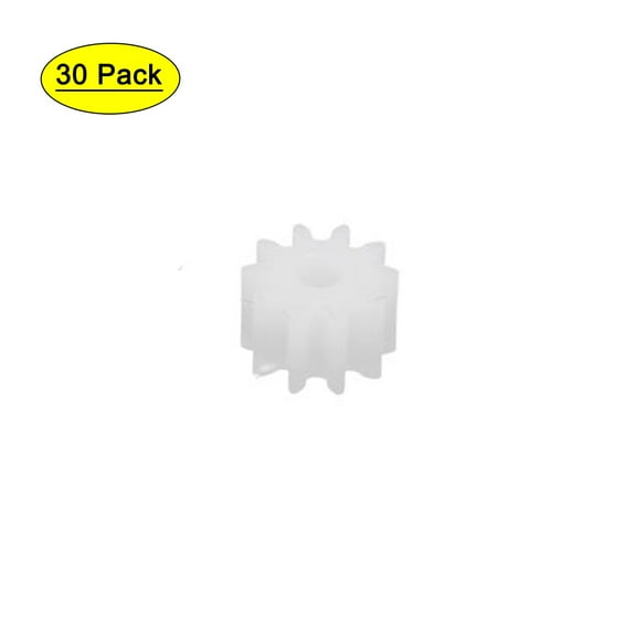 30pcs 10 Teeth 1.95mm Hole Dia Plastic Gear Wheel for Toy Car Motor Shaft