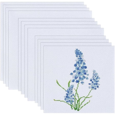 30pcs 11 Count White Embroidery Fabric 6/7/8 Inch Cotton Cross-Stitch Fabric Classic Reserve Aida Cloth Square Embroidery Cloth for Embroidery Needlework Beginner DIY Handicrafts